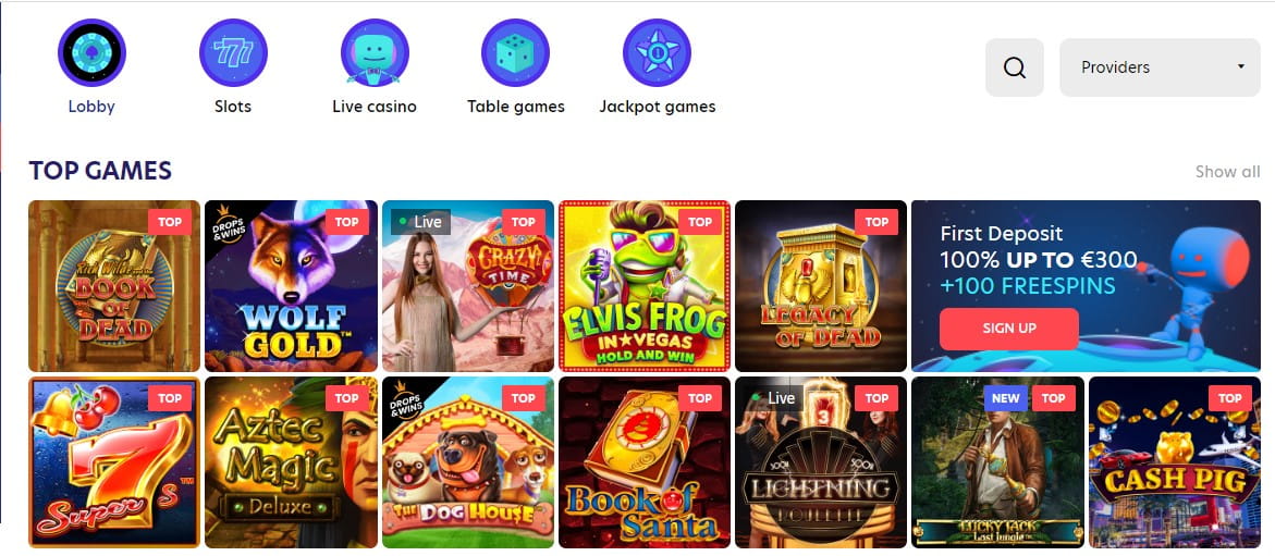 Evospin casino games
