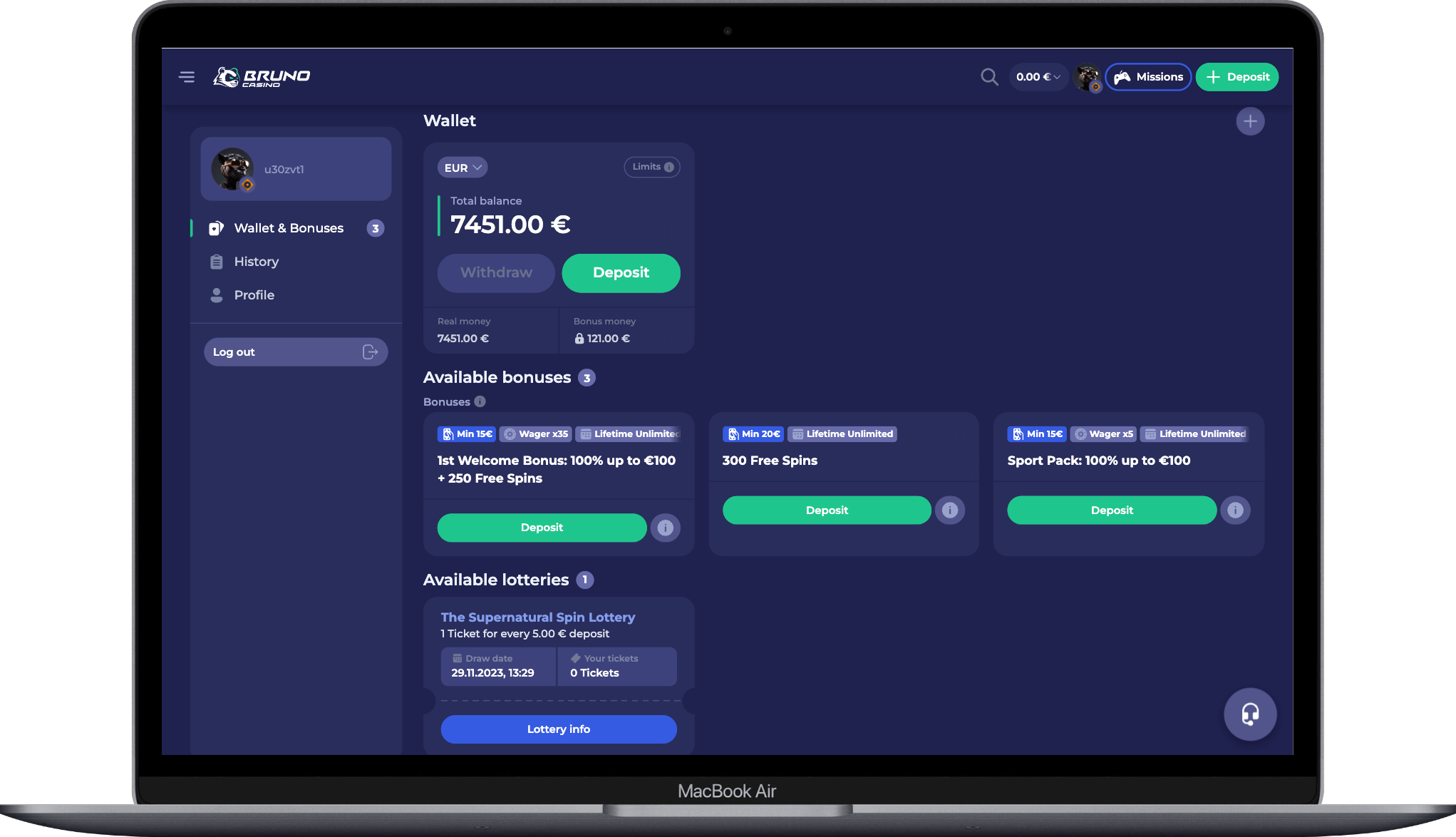 Bruno casino bonussen