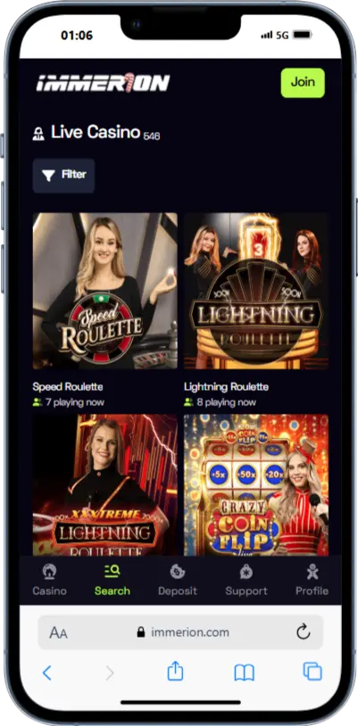 Live Casino Immerion Live Casino Immerion