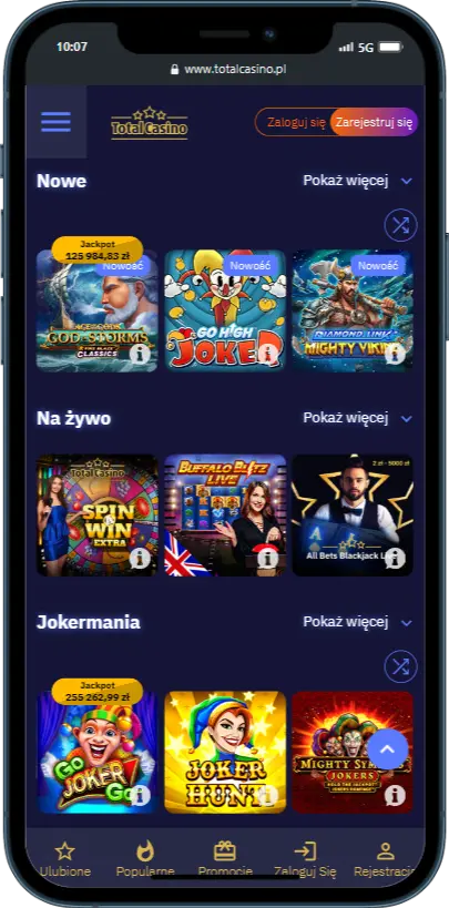 Oficjalna strona Total Casino Oficjalna strona Total Casino zrzut ekranu