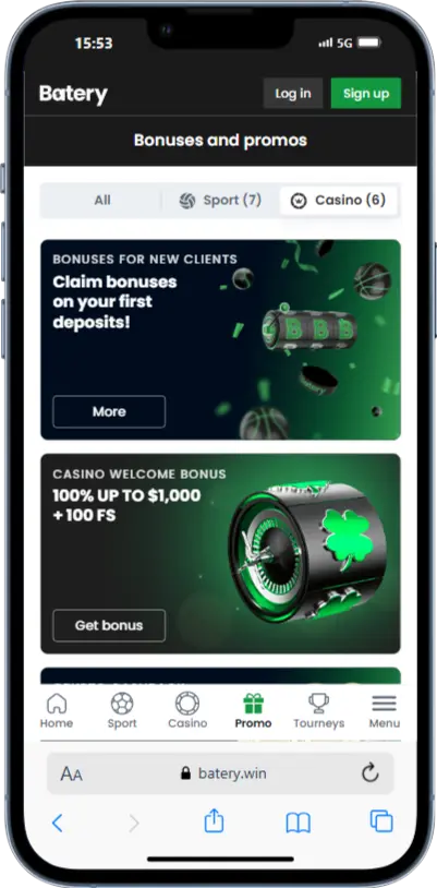 Bonuses and Promotions Batery Casino Bonuses and Promotions of Batery Casino