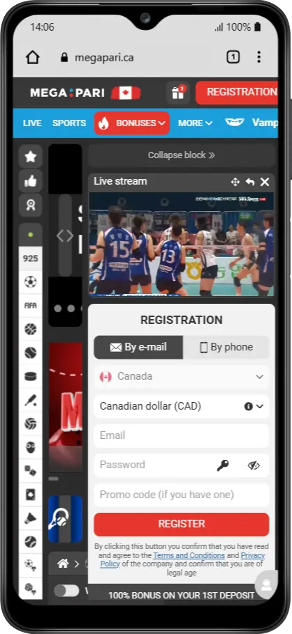 Mobile Version Megapari
