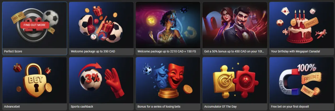 Bonuses in Megapari