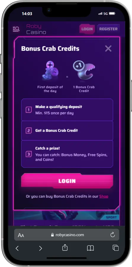 Bonus Crab RobyCasino Bonus Crab RobyCasino