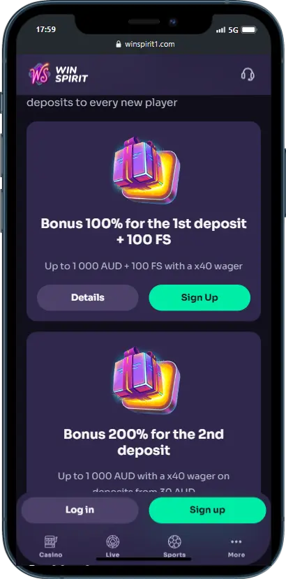 Winspirit Bonuses Winspirit Bonuses
