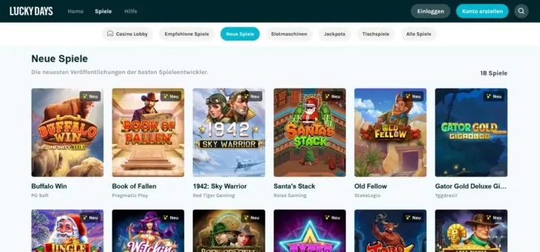 Luckydays casino Spielen Luckydays casino