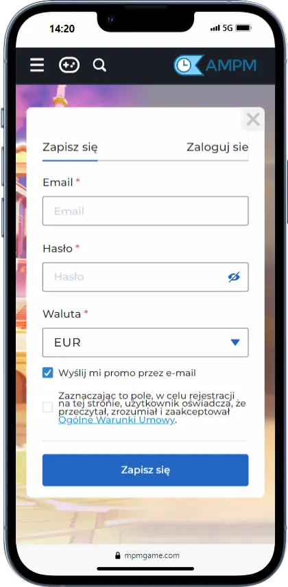 Rejestracja AMPM rejestracja w kasynie AMPM