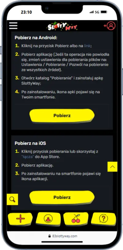 Aplicacja mobilna SlottyWay Aplicacja mobilna w SlottyWay