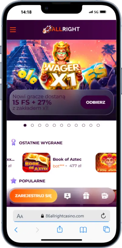 Allright Casino Oficjalna strona Allright Casino