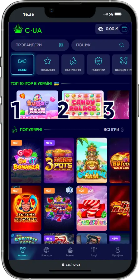 CasinoUA функціонал кабінету CasinoUA функціонал кабінету