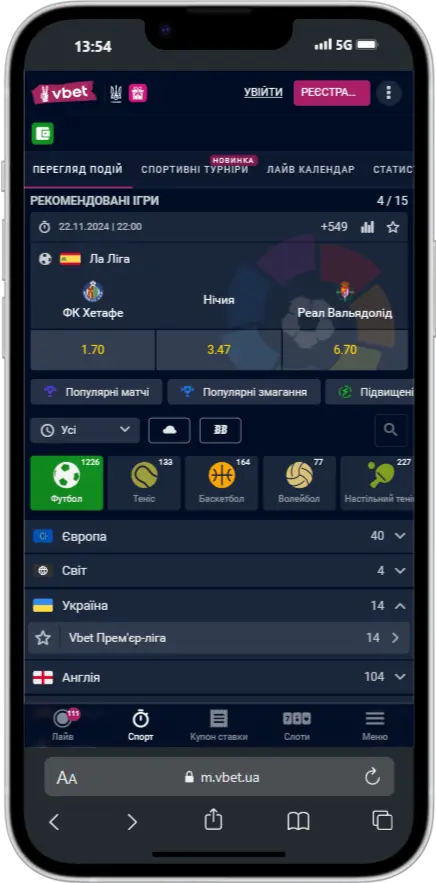 Ставки на спорт на сайті VBET Ставки на спорт на сайті VBET