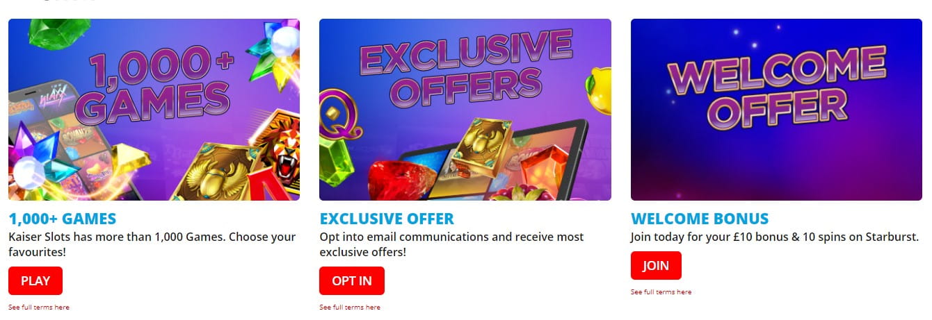 Kaiser Slots casino bonus